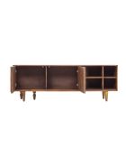 Meuble TV 2 portes 4 niches Manguier Ramon Naturel - 160x40x55 cm