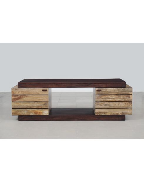 Meuble Tv bois bicolore Manguier Herods Naturel - 140x46x51 cm