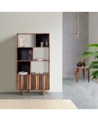 Bibliothèque ouverte 2 portes Manguier Ramon Naturel - 90x40x175 cm