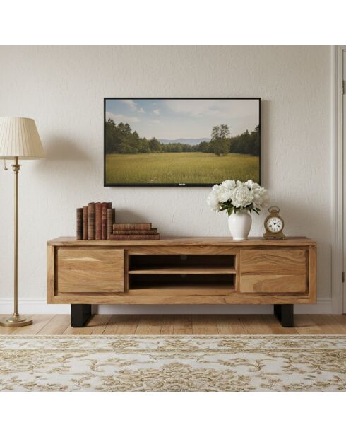 Meuble TV Acacia Bunting Naturel - 140x46x56 cm