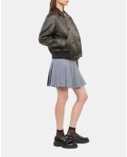 Blouson en cuir marron foncé