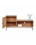 Meuble TV asymétrique 1 porte Manguier Sculture Beige - 148x40x79 cm