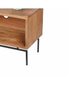 Meuble TV asymétrique 1 porte Manguier Sculture Beige - 148x40x79 cm