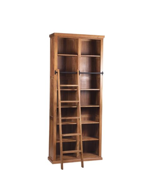 Bibliothèque ouverte échelle 200 cm Acacia Emma II Marron - 100x35x200 cm