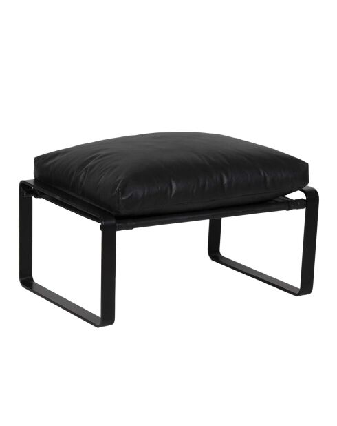 Damo black pouf Leather Noir - 68x46x35 cm