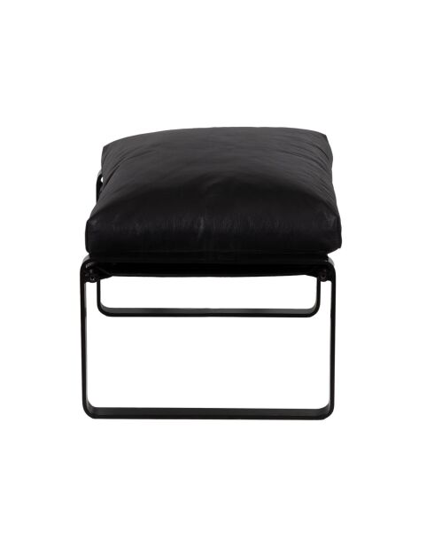 Damo black pouf Leather Noir - 68x46x35 cm