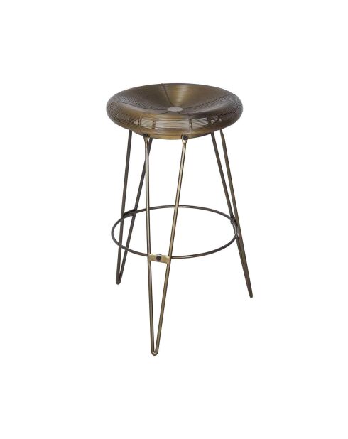 Tabouret de bar fil métal déco cuivre Métal Step Naturel - 50x50x75 cm