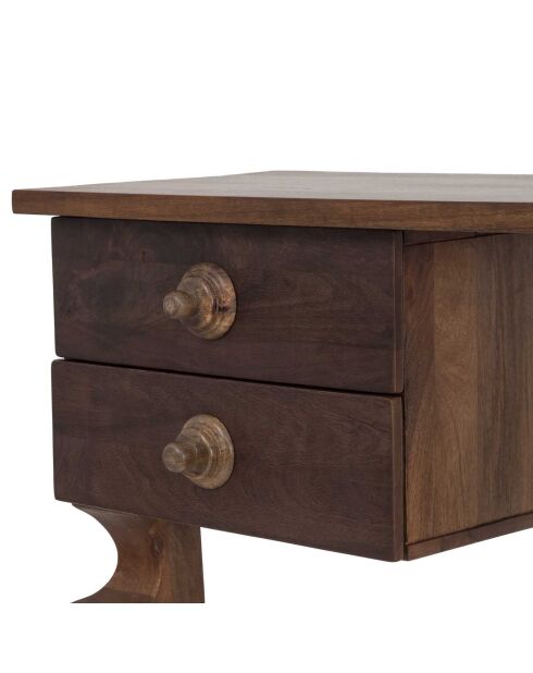Petite console 2 tiroirs Manguier Ramon Naturel - 95x40x75 cm