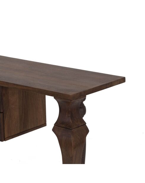 Petite console 2 tiroirs Manguier Ramon Naturel - 95x40x75 cm