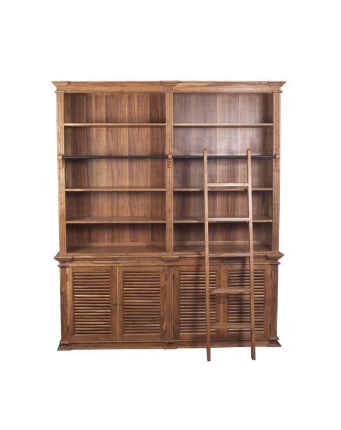 Bibliothèque échelle GM en acacia massif Marron - 200x45x235 cm