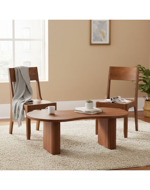 Chaise exotique marron Acacia Arad Marron - 43x50x85 cm