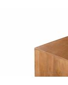 Bahut 2 portes sculptées Manguier Solaris Beige - 120x42x85 cm