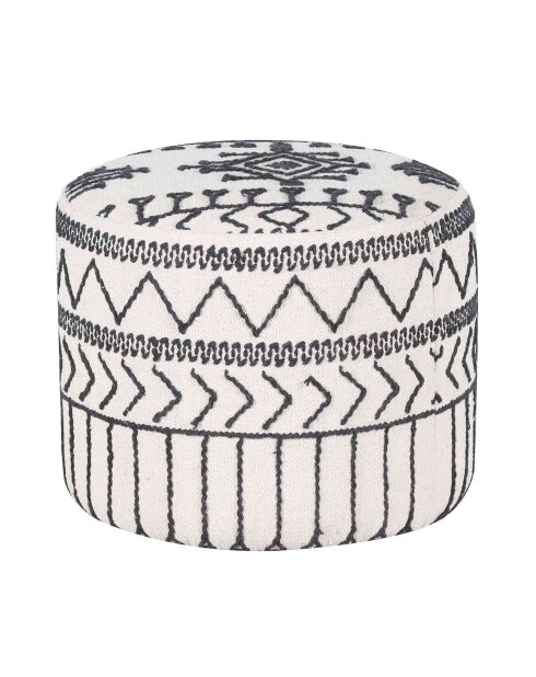 Pouf tribal 45 cm de haut Acacia M&M offer Gris argent - 60x60x45 cm