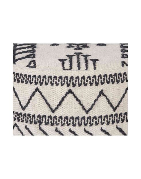 Pouf tribal 45 cm de haut Acacia M&M offer Gris argent - 60x60x45 cm