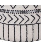Pouf tribal 45 cm de haut Acacia M&M offer Gris argent - 60x60x45 cm