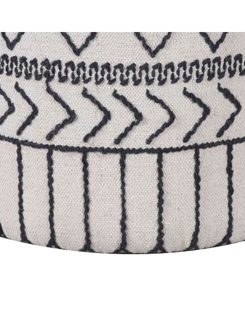 Pouf tribal 45 cm de haut Acacia M&M offer Gris argent - 60x60x45 cm