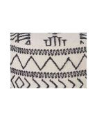 Pouf tribal 45 cm de haut Acacia M&M offer Gris argent - 60x60x45 cm
