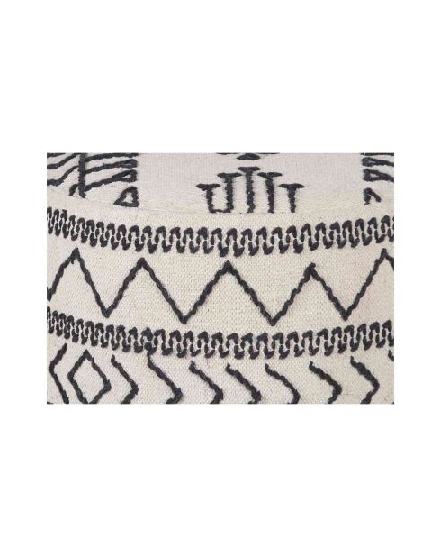 Pouf tribal 45 cm de haut Acacia M&M offer Gris argent - 60x60x45 cm