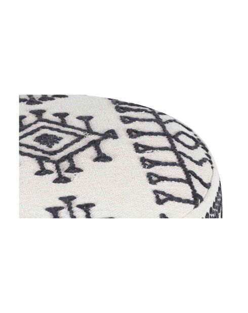 Pouf tribal 45 cm de haut Acacia M&M offer Gris argent - 60x60x45 cm