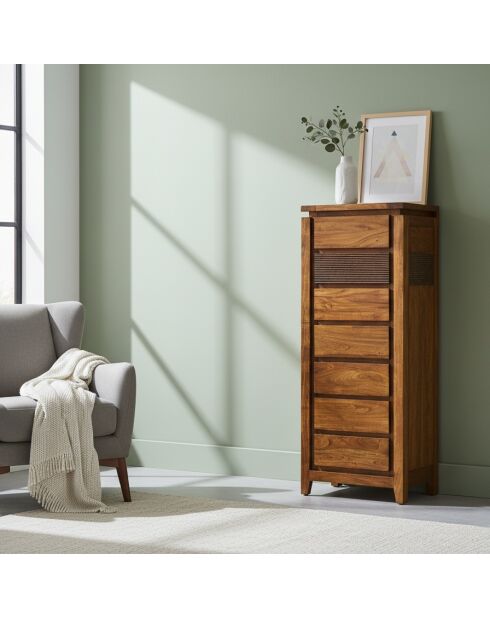 Semainier Acacia Lisboa Marron - 50x40x120 cm