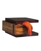 Bout de canapé bicolore Manguier Herods Marron - 75x75x42 cm