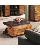 Bout de canapé bicolore Manguier Herods Marron - 75x75x42 cm