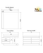 Bout de canapé bicolore Manguier Herods Marron - 75x75x42 cm