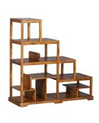 Bibliothèque ouverte escalier Acacia Dharma II Marron - 124x44x120 cm