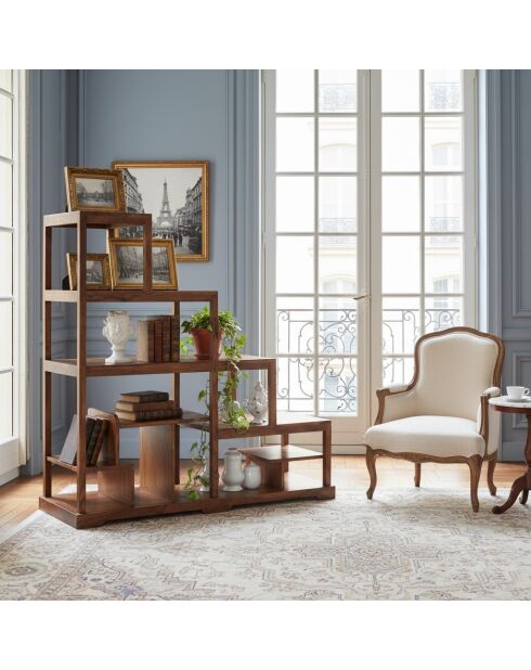 Bibliothèque ouverte escalier Acacia Dharma II Marron - 124x44x120 cm