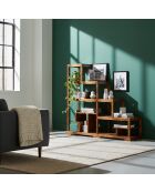 Bibliothèque ouverte escalier Acacia Dharma II Marron - 124x44x120 cm