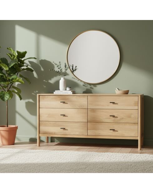 Commode 6T Mango Matan Beige - 168x51x84 cm