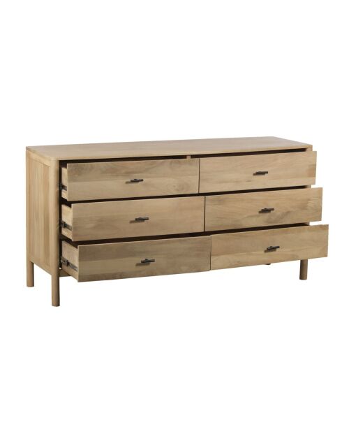 Commode 6T Mango Matan Beige - 168x51x84 cm