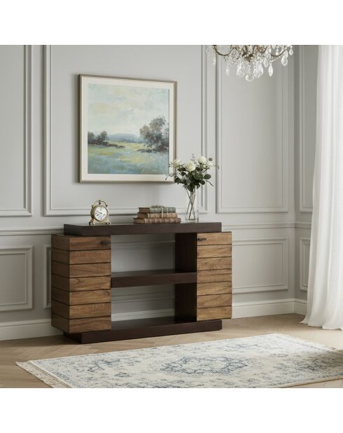 Console bois bicolore Manguier Herods Marron - 125x36x78 cm