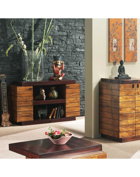 Console bois bicolore Manguier Herods Marron - 125x36x78 cm