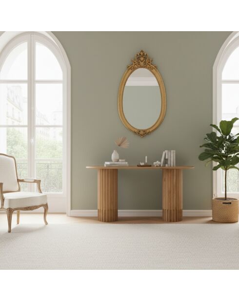 Console ovale Chêne Dalta Marron - 147x41x81 cm