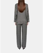 Chemise ample imprimée noire et blanche