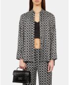 Chemise ample imprimée noire et blanche