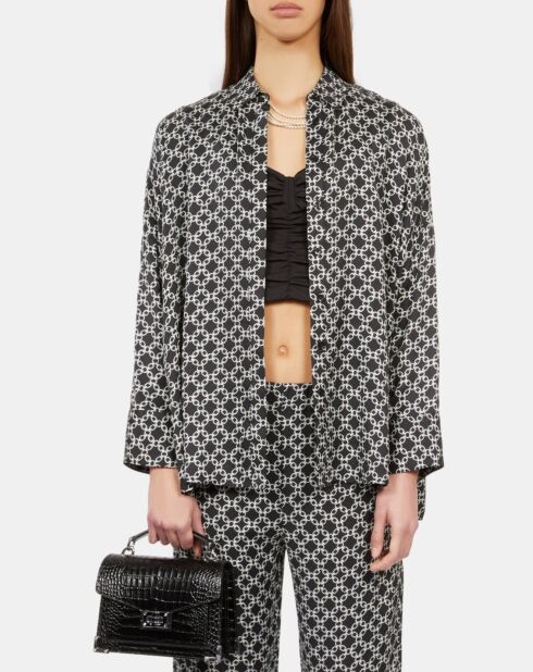 Chemise ample imprimée noire et blanche
