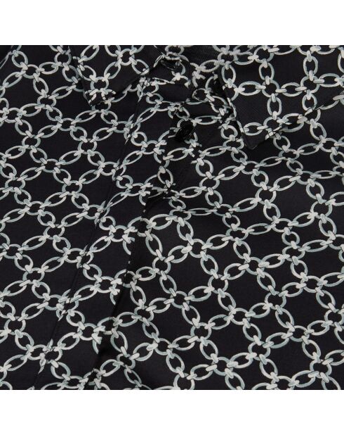 Chemise ample imprimée noire et blanche
