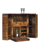 Meuble bar pliant bois bicolore Manguier Herods Naturel - 61x55x95 cm