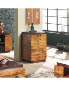 Meuble bar pliant bois bicolore Manguier Herods Naturel - 61x55x95 cm