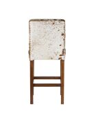 Chaise de bar en acacia et peau de vache Acacia Savage Marron - 46x50x114 cm