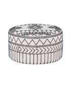Pouf tribal rond 90 cm Acacia M&M offer Gris argent - 90x90x45 cm