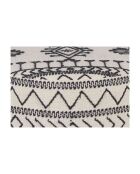 Pouf tribal rond 90 cm Acacia M&M offer Gris argent - 90x90x45 cm