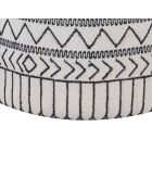 Pouf tribal rond 90 cm Acacia M&M offer Gris argent - 90x90x45 cm