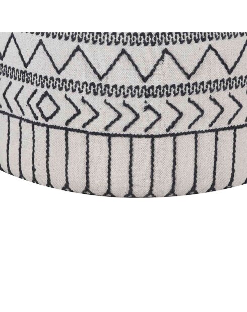 Pouf tribal rond 90 cm Acacia M&M offer Gris argent - 90x90x45 cm