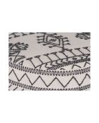 Pouf tribal rond 90 cm Acacia M&M offer Gris argent - 90x90x45 cm