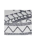 Pouf tribal rond 90 cm Acacia M&M offer Gris argent - 90x90x45 cm