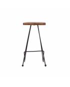 Tabouret de bar acacia et métal Offre M&M Tila Naturel - 40x35x76 cm