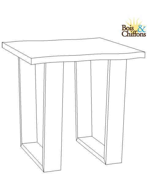 Bout de canapé bois Acacia Forest Naturel - 50x50x45 cm